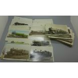 Over 140 postcards of locomotives