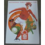 An Activity Promotions Ltd. football poster, printed in the 1970's, Nottingham Forest