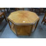 A Danish teak octagonal coffee table