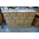 A pine chest of drawers