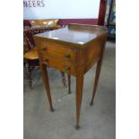 An Art Deco Heals style oak two drawer night stand