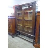 An oak two door bookcase