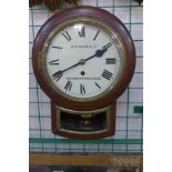 A Victorian mahogany wall clock, the painted dial signed Atkinson & Co., Westminster Bridge Road