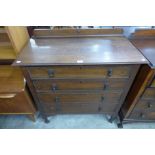 An oak chest of drawers