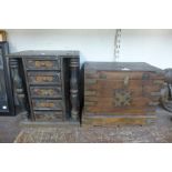 Two Eastern hardwood jewellery boxes