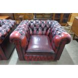 An oxblood leather Chesterfield club chair