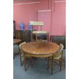 A G-Plan Fresco extending dining table and four chairs