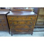 An Edward VII mahogany and walnut chest of drawers