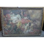 After Eugen Delacroix, The Death of Sardanapalus, large oil on canvas, framed