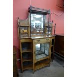 An Edward VII inlaid rosewood mirrorback sideboard