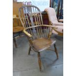 A 19th Century elm highback Windsor chair