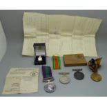 A George VI General Service medal to 2446711 ACI H Johnson RAF, a pair of WWI medals to 68410 Pte.