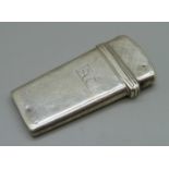 A Victorian silver etui, Birmingham 1845, Yapp & Woodward, with initials, 58mm, some dents