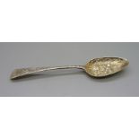 A George III silver berry spoon, London 1797, 37g