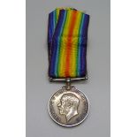 A WWI British War medal, 23460 Pte. J. Worrall, Notts & Derby R.