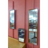 Three teak framed mirrors