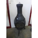 A metal chimenea