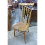 An Ercol Blonde elm and beech 608 model chair