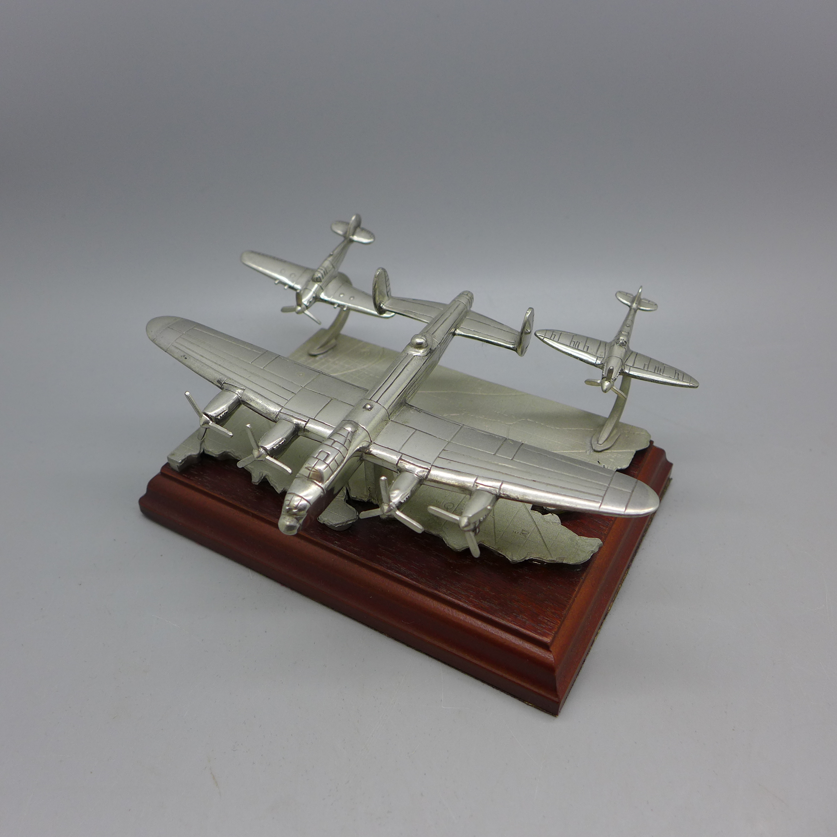 A pewter Battle of Britain Fly Past model, boxed