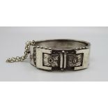 A Victorian silver bangle, Birmingham 1885, 29g