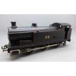 A pre-war Bassett-Lowke 0 gauge clockwork model 0-6-0 tank locomotive (repainted)