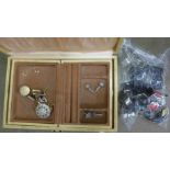 Wristwatches including a lady's Borel and a Snoopy wristwatch and costume jewellery, etc.