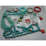 Turquoise jewellery, etc.