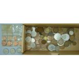 British coinage including Churchill crowns, 1940's half-crowns, etc.