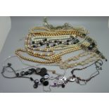 A collection of costume necklaces