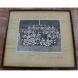 A black and white football team photograph, Notts County, 1937/8 season, bears team signatures