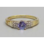 A silver gilt, tanzanite and zircon ring, S, with certificate