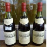 Three bottles of wine, all Chateau des Tours Brouilly 1986, Produce of France