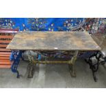 A Victorian cast iron based pub table