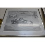 A R.A. Nockolds proof print, Sir Jack Brabham at Monaco Grand Prix, 1959, also signed by Jack