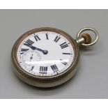 A military issue pocket watch, large broad arrow on case back, marked 'A.D. Patt. 300, 10323', screw