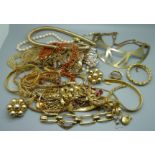 Gold tone costume jewellery