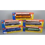 Five HO gauge Life-Like Trains model locomotives, boxed