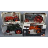 Four models of tractors, Ertl x3, Agco Allis, boxed