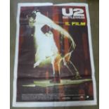 Pop music; U2 poster for Rattle & Hum album (poster ripped)