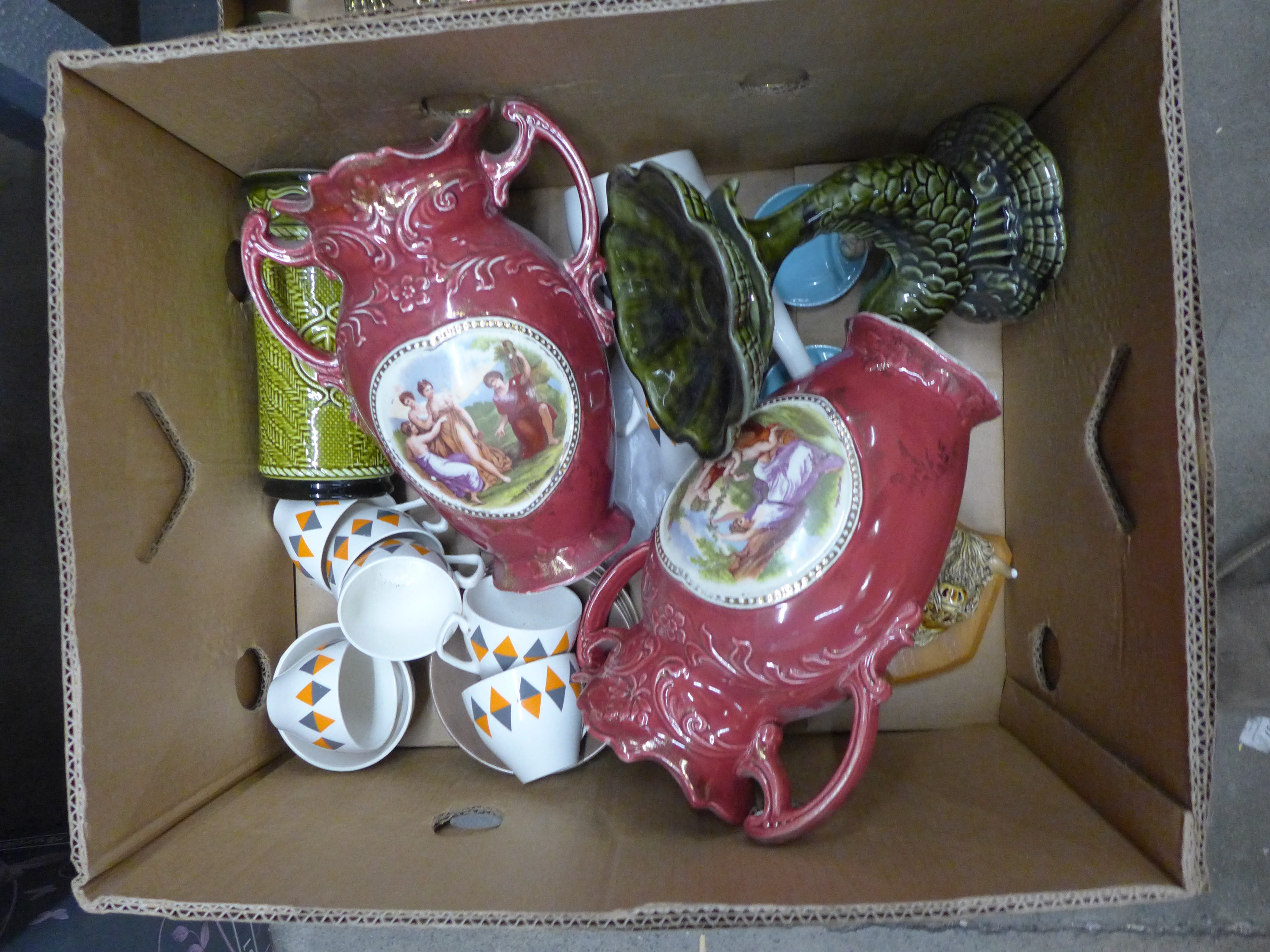 Three boxes of assorted items, metalwares, collectors plates, etc. **PLEASE NOTE THIS LOT IS NOT - Image 2 of 5