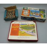 Britains Lilliput Series 00 scale models, Britains Zoo cages and a box of Belisha beacons