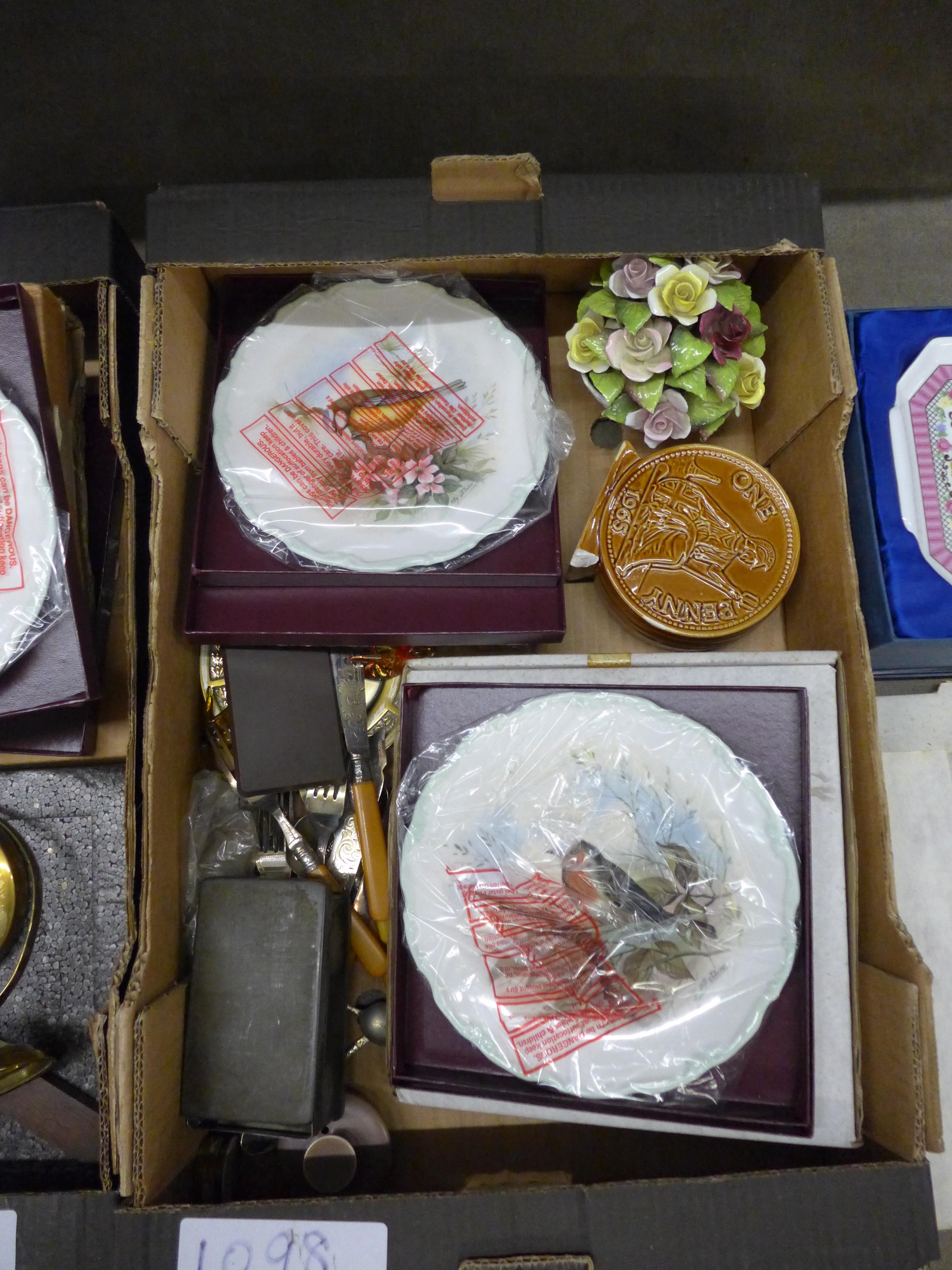 Three boxes of assorted items, metalwares, collectors plates, etc. **PLEASE NOTE THIS LOT IS NOT - Image 4 of 5