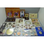 A collection of coins and medallions, including Harry Potter commemoratives