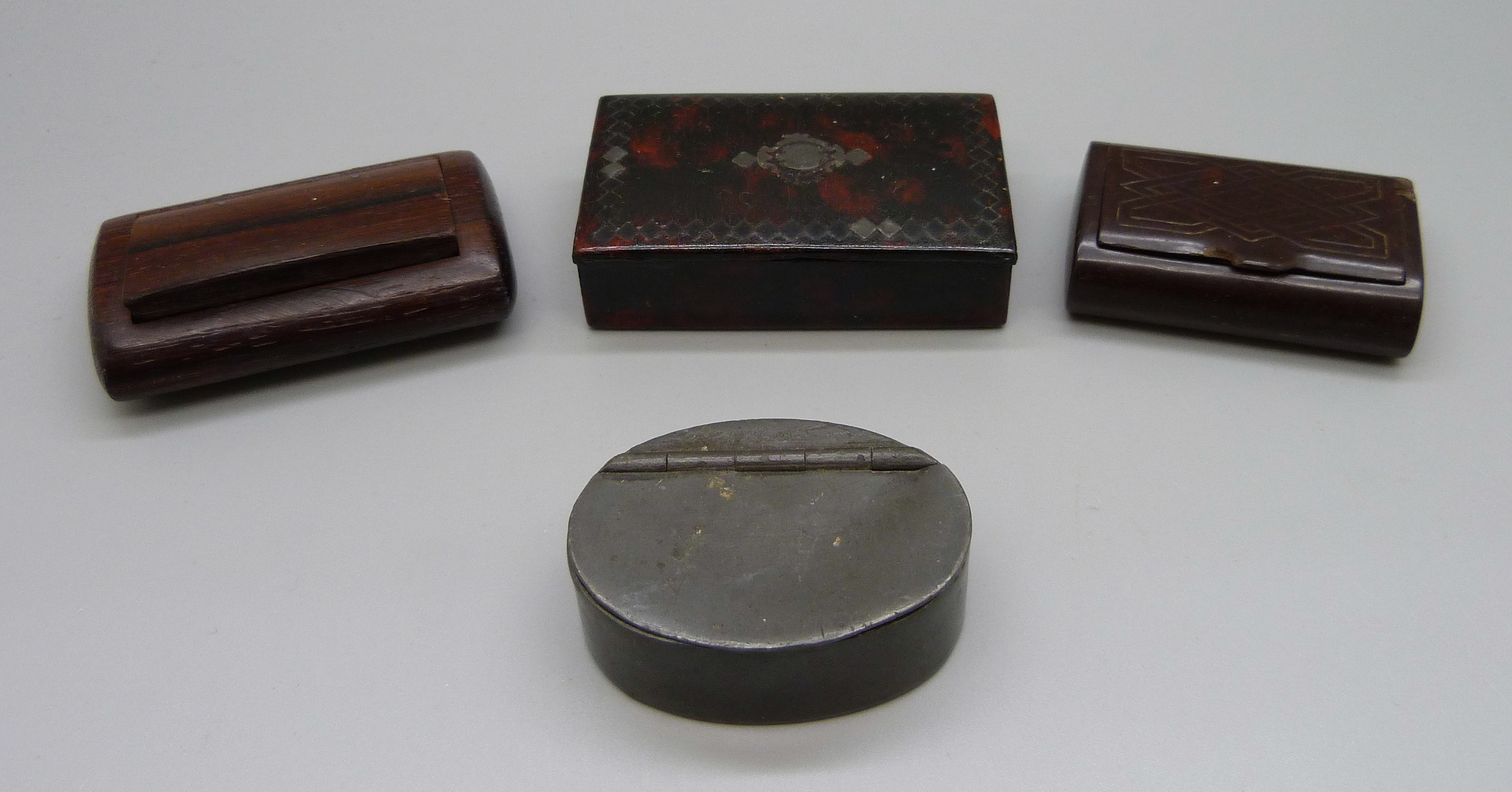 Four snuff boxes