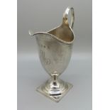 A George III silver helmet style jug, London 1788, Charles Hougham, 98g