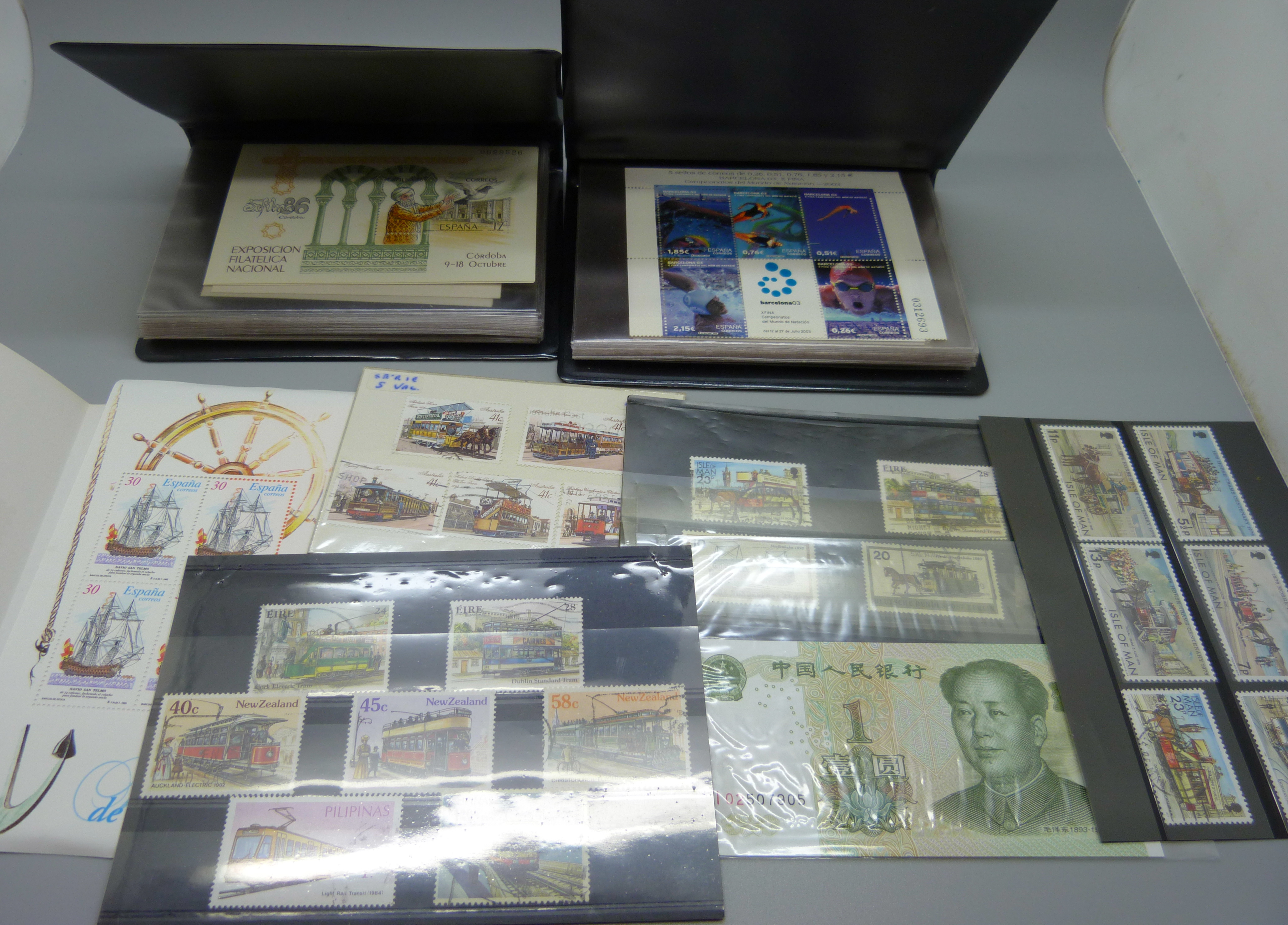 Two albums of Spanish mint commemorative stamps and other used stamps