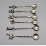 Six small coin spoons, 1928 and 1930