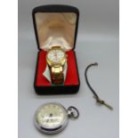 A Montine automatic wristwatch and a Smiths pocket watch