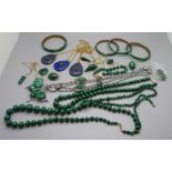 Malachite and lapis lazuli jewellery