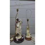 Two figural table lamps, one Florence Giuseppe Armani **PLEASE NOTE THIS LOT IS NOT ELIGIBLE FOR